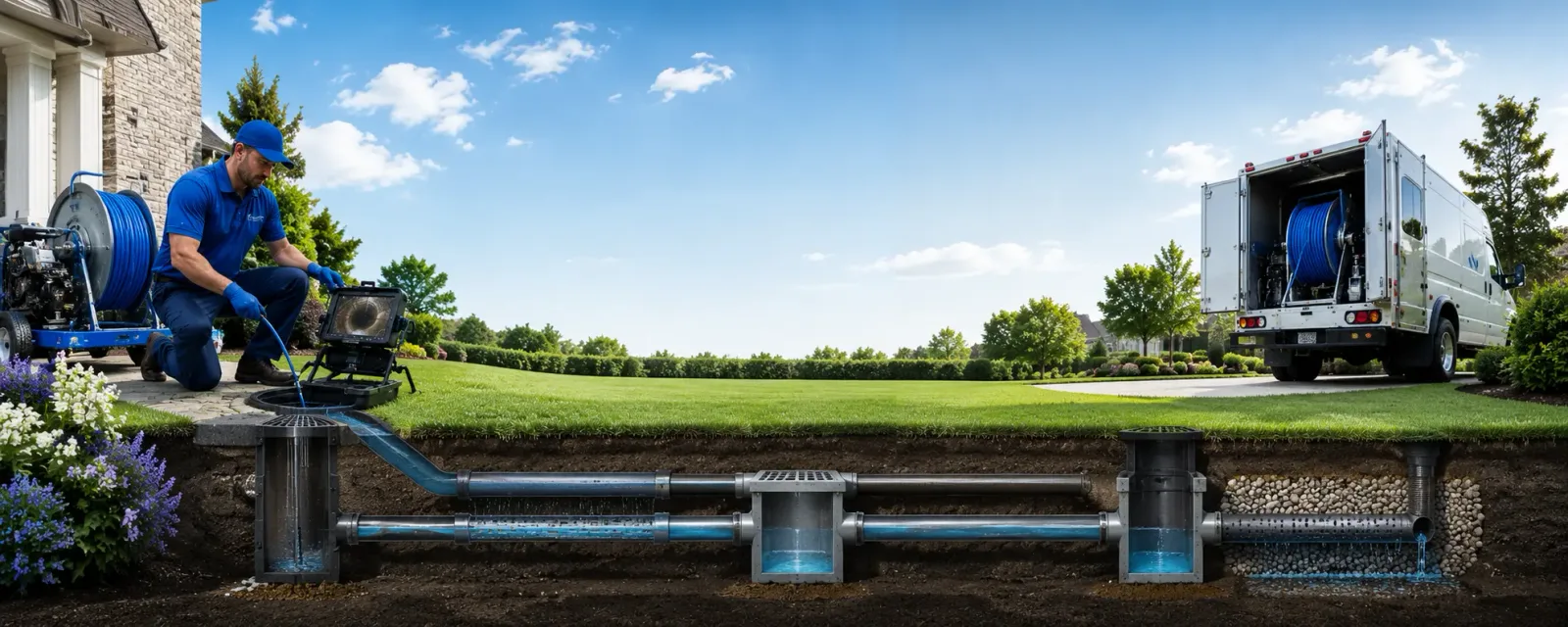 Outdoor drain cleaning information for Almond, WI